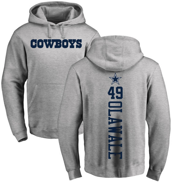 Men Dallas Cowboys Ash Jamize Olawale Backer #49 Pullover NFL Hoodie Sweatshirts